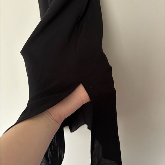 Socialite Black Dress Scallop Neckline SZ Small Spaghetti Strap Date Night Out - Picture 4 of 6